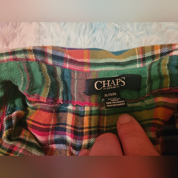 Chaps Denim Red/Green Plaid Shirt - Picture 4 of 4